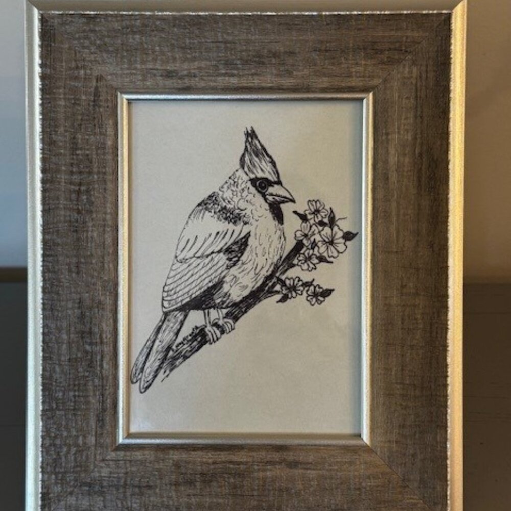 Original - Cardinal Pen and Ink Drawing